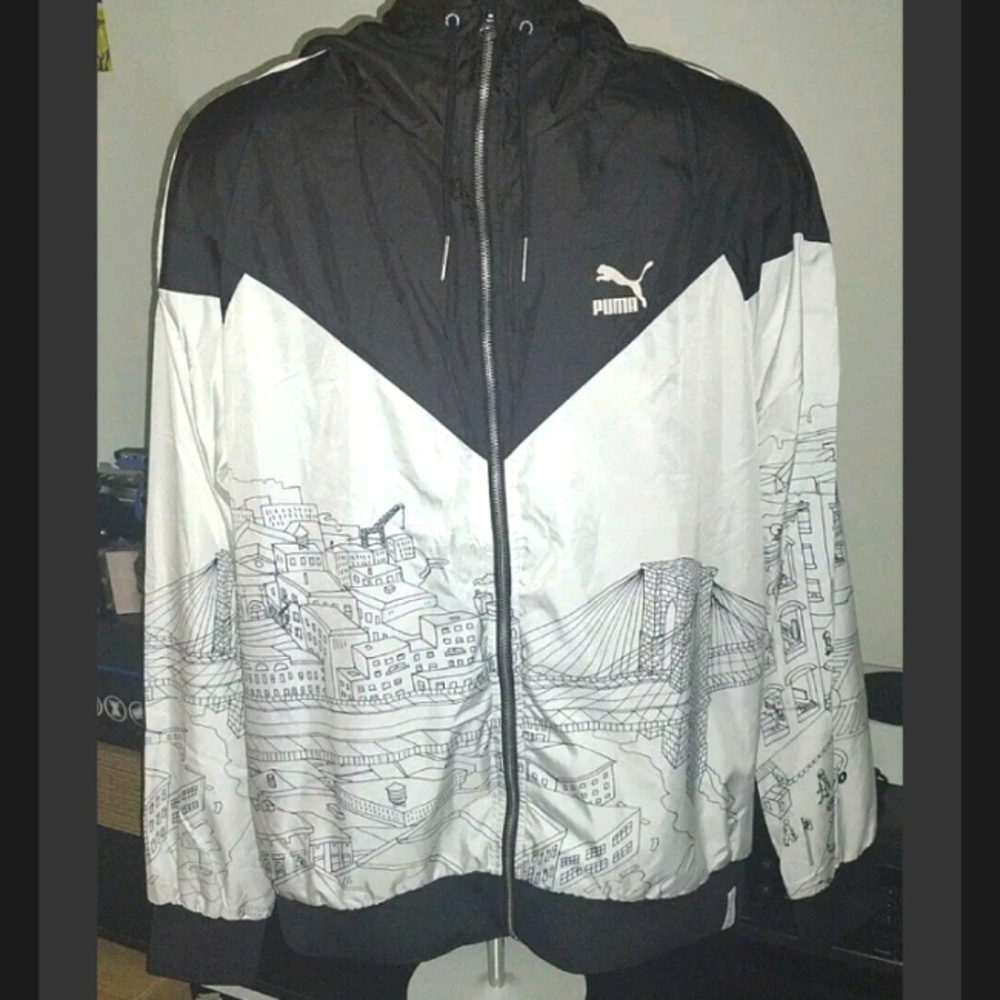 *NWT* Men's Puma Sophia Chang BrooklynNite Hooded Windbreaker Jacket Size Large